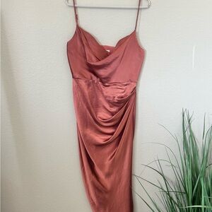 Elegant Rust Slip Dress